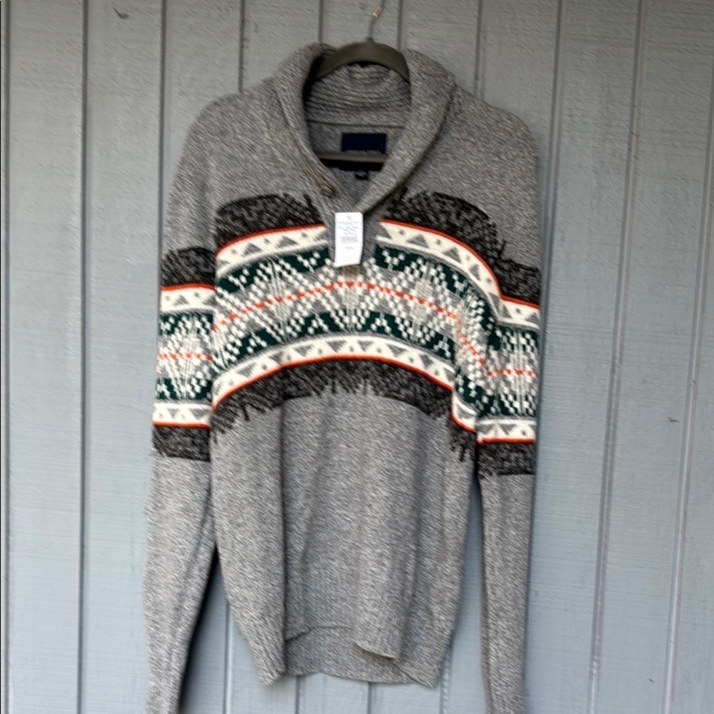 American Eagle Gray NWT Patterned Men's Sweater M